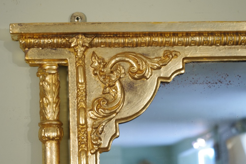 19th Century English Gilt Large Overmantle Mirror View III