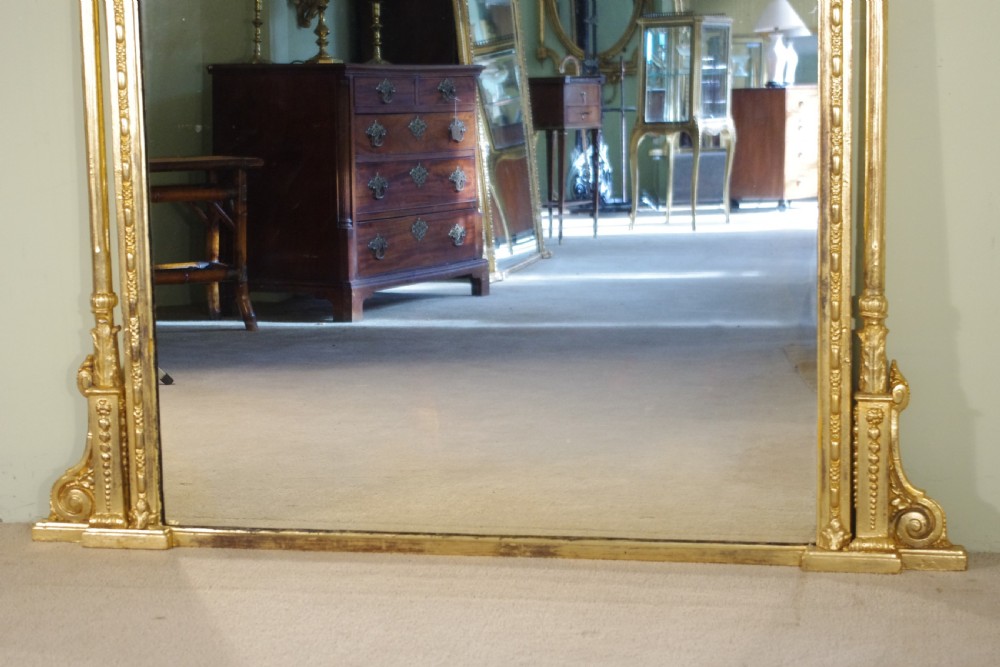 19th Century English Gilt Large Overmantle Mirror View V