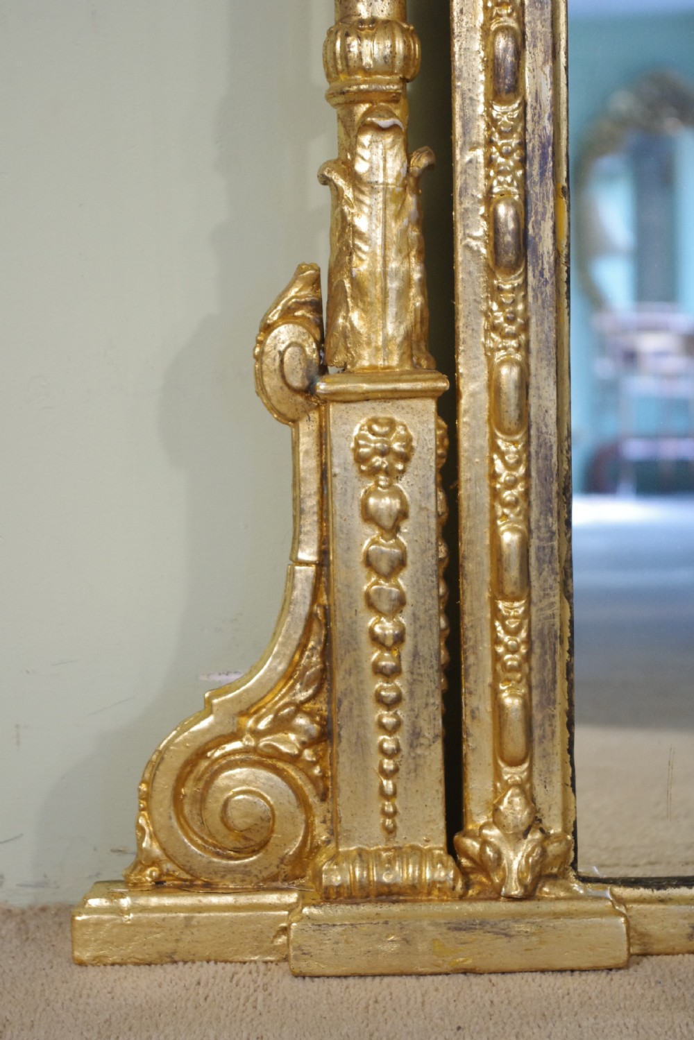 19th Century English Gilt Large Overmantle Mirror View VI