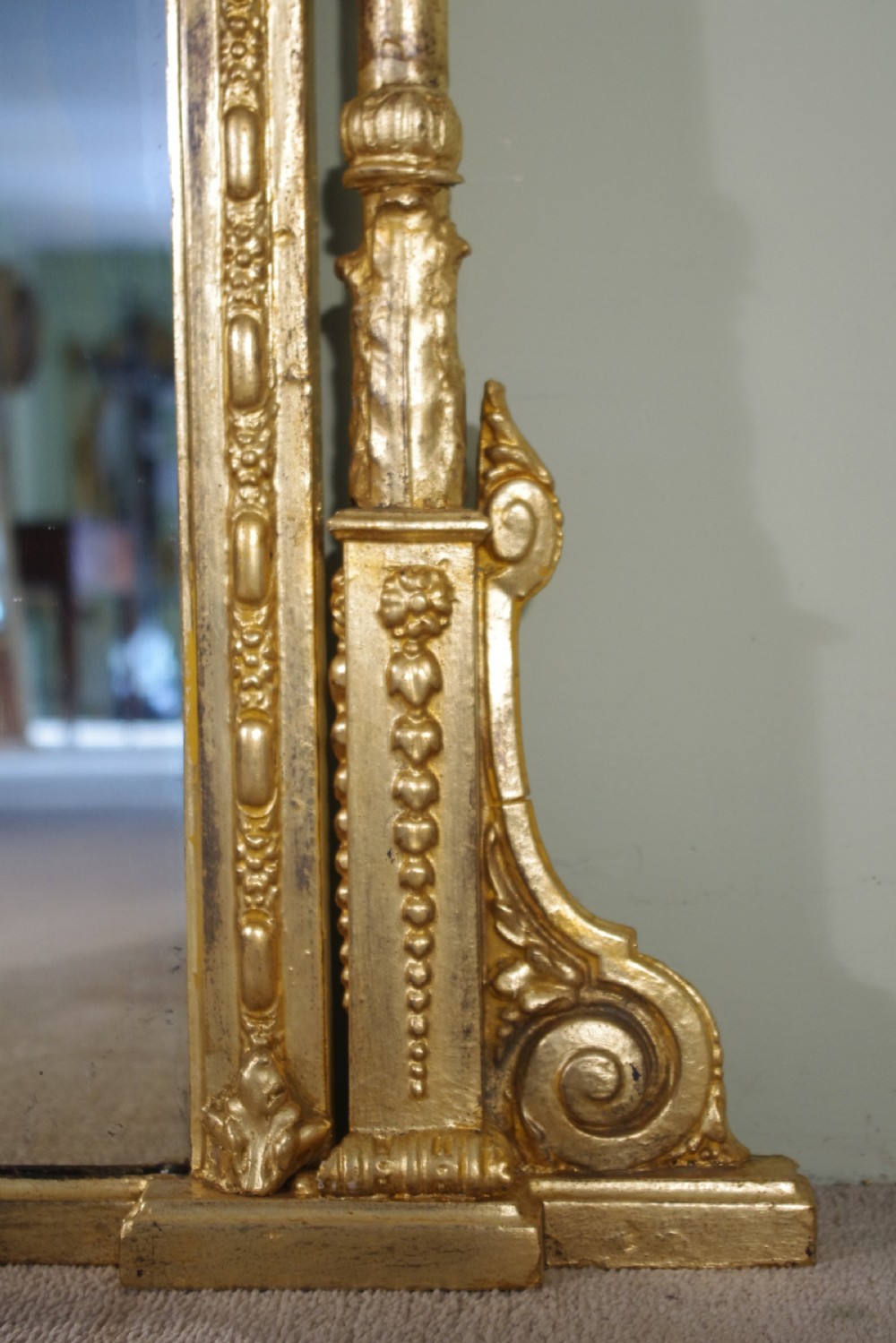 19th Century English Gilt Large Overmantle Mirror View VII