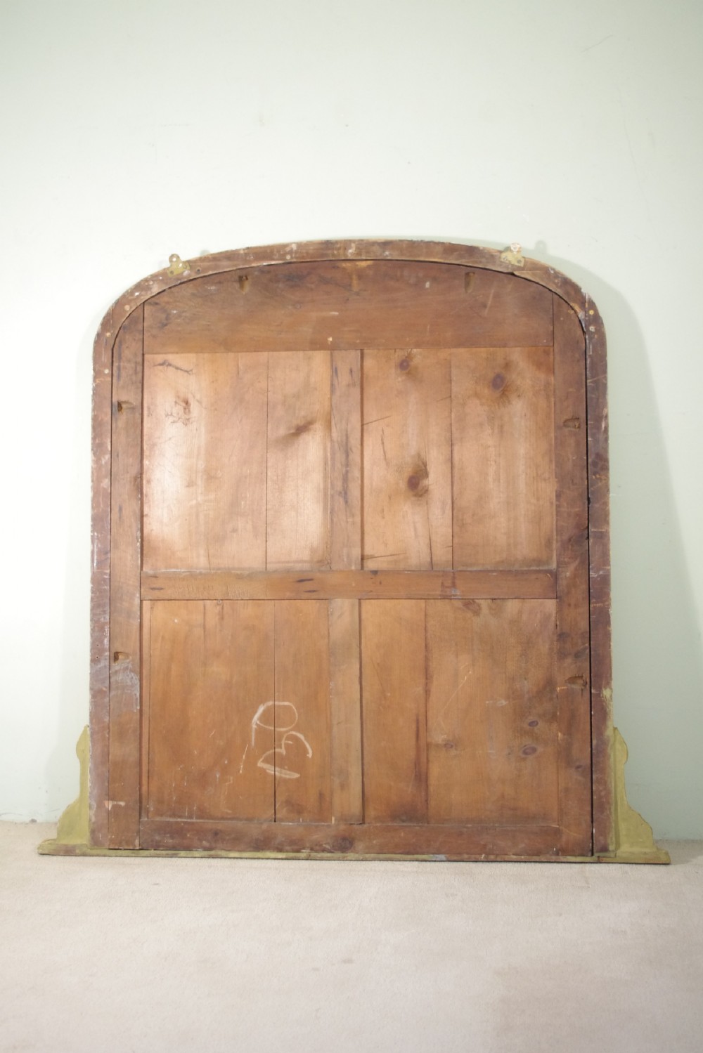 19th Century English Gilt Large Arch Top Overmantle Mirror View IX