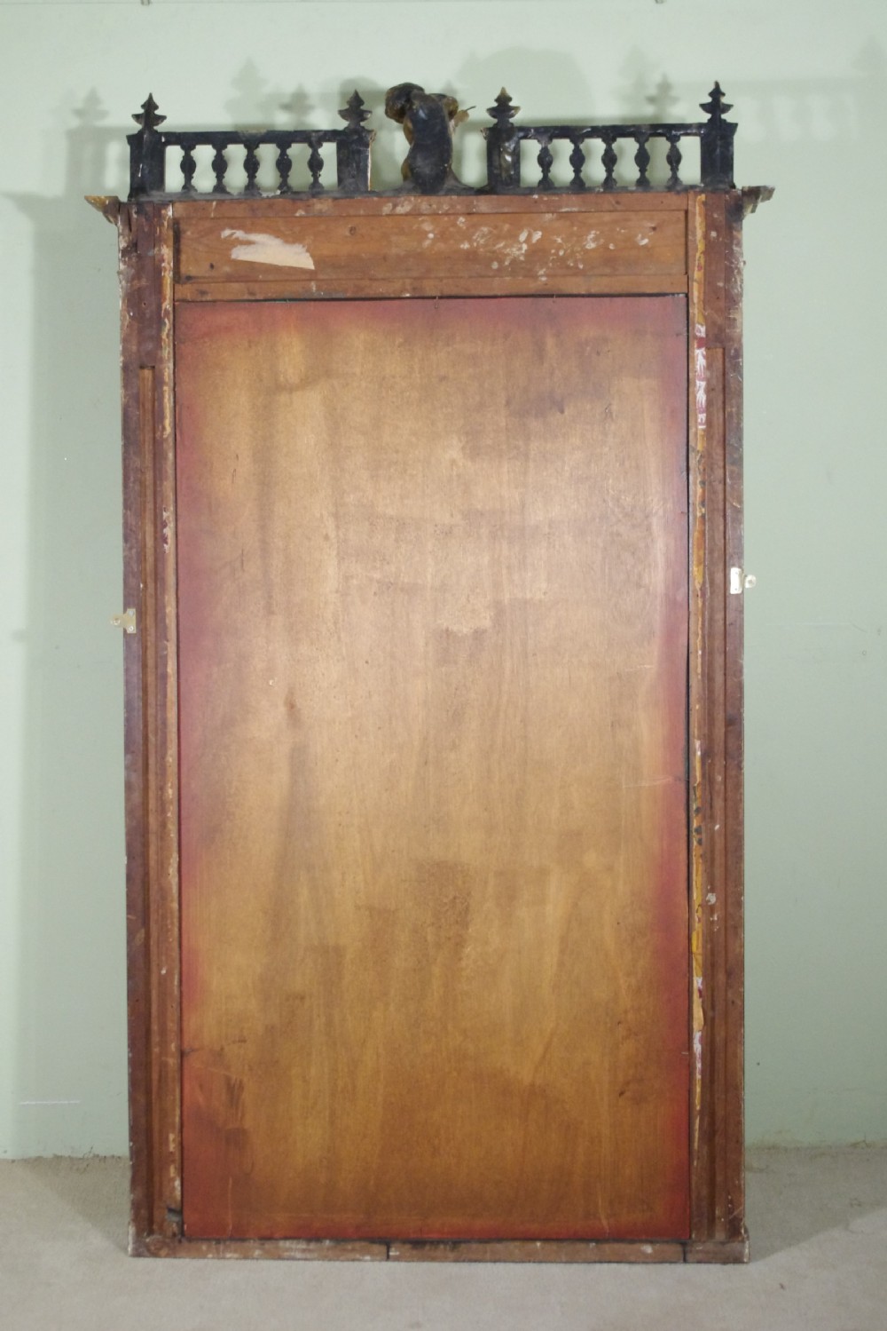 French Parcel-Gilt Large Overmantle Mirror with Cherub/Putto Cresting View XI