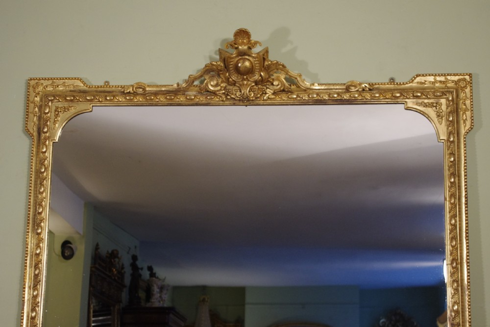 19th Century English Gilt Large Overmantle Mirror View II