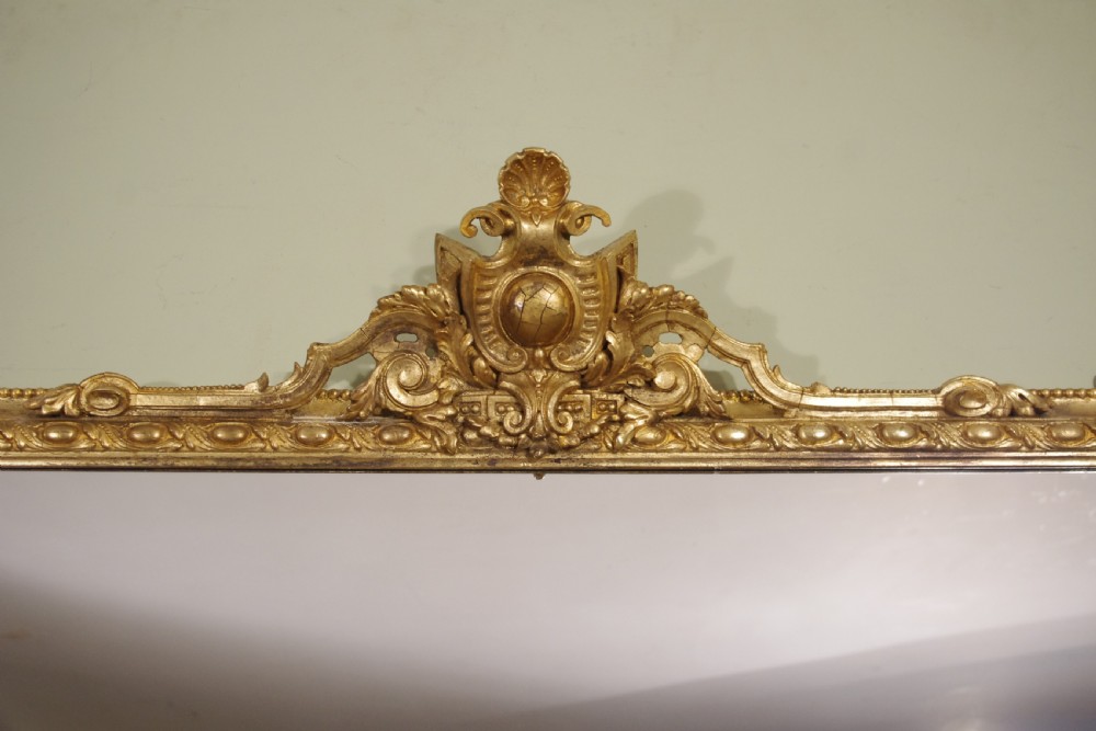19th Century English Gilt Large Overmantle Mirror View III