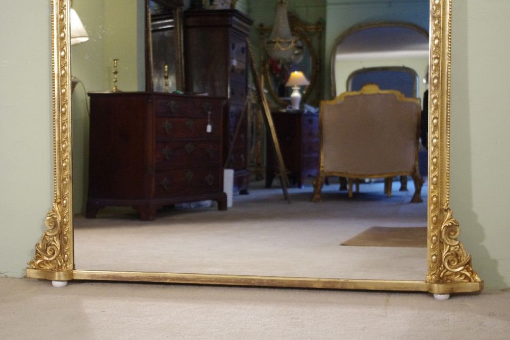 19th Century English Gilt Large Overmantle Mirror View VII