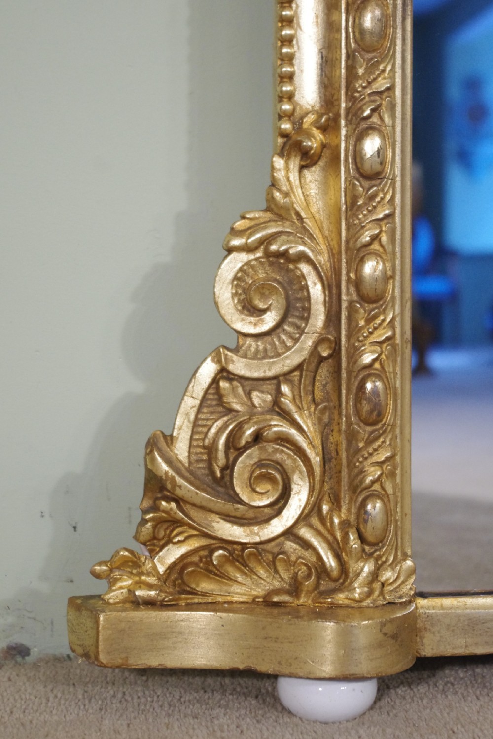 19th Century English Gilt Large Overmantle Mirror View VIII