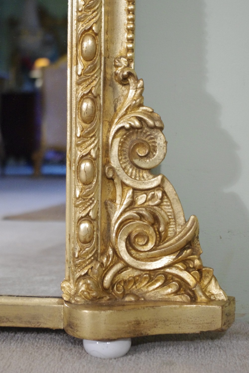 19th Century English Gilt Large Overmantle Mirror View IX