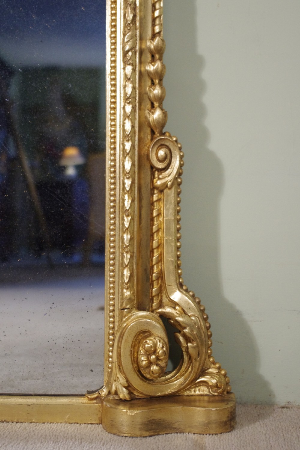 Gilt Large Arch Top Overmantle Mirror View VIII