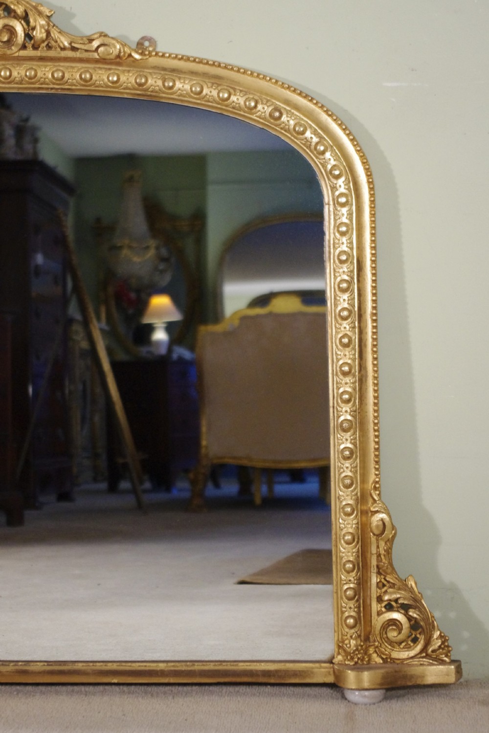 Victorian Gilt Large Arch Top Overmantle Mirror View II