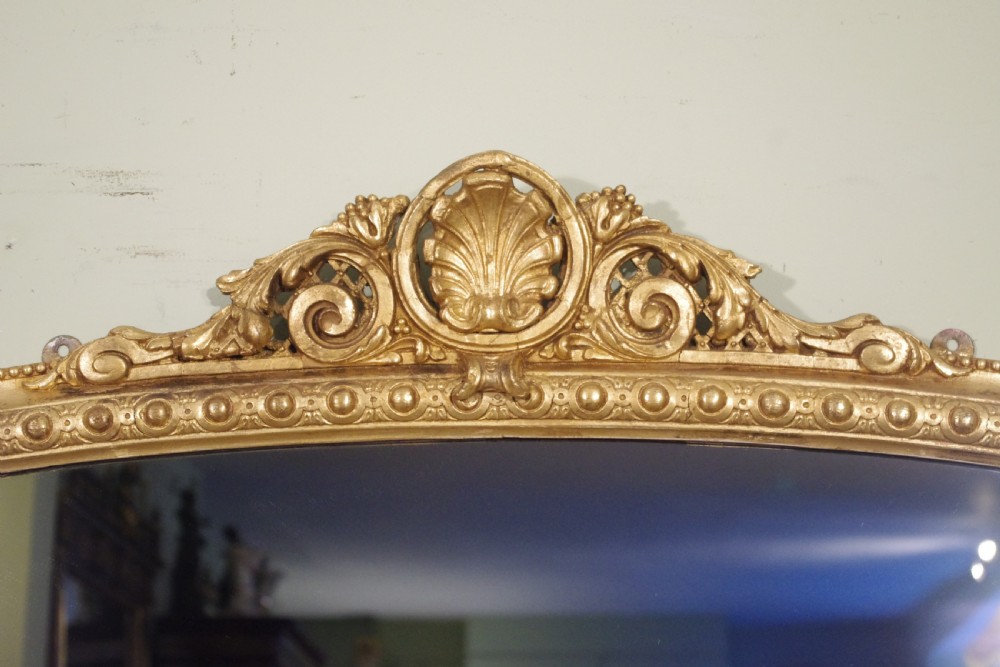 Victorian Gilt Large Arch Top Overmantle Mirror View III