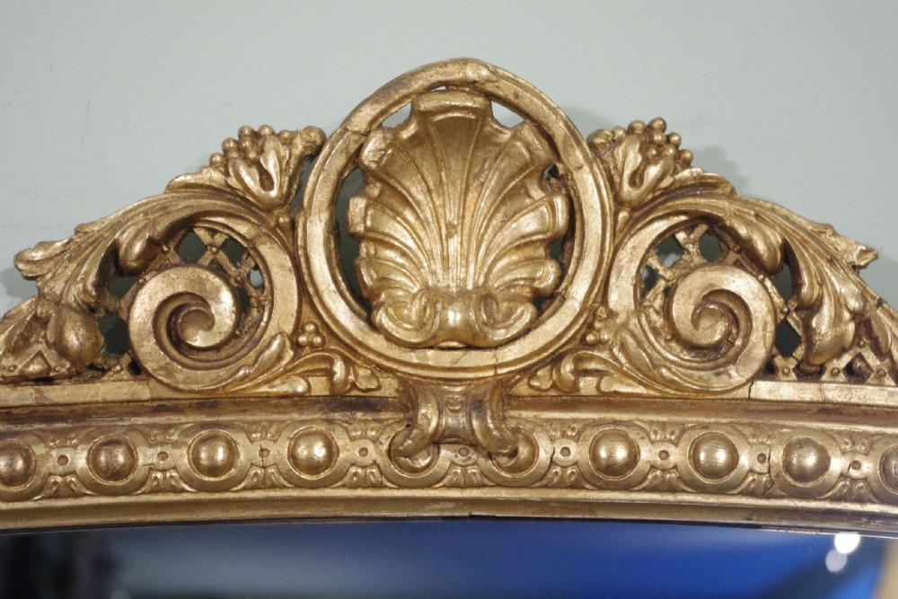 Victorian Gilt Large Arch Top Overmantle Mirror View IV