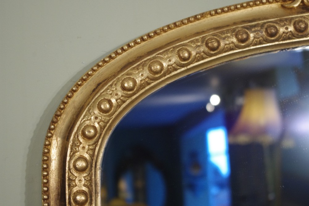 Victorian Gilt Large Arch Top Overmantle Mirror View V