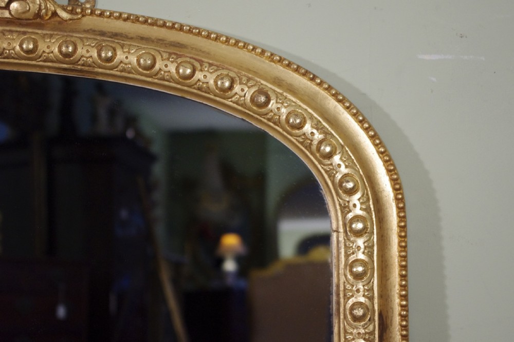 Victorian Gilt Large Arch Top Overmantle Mirror View VI