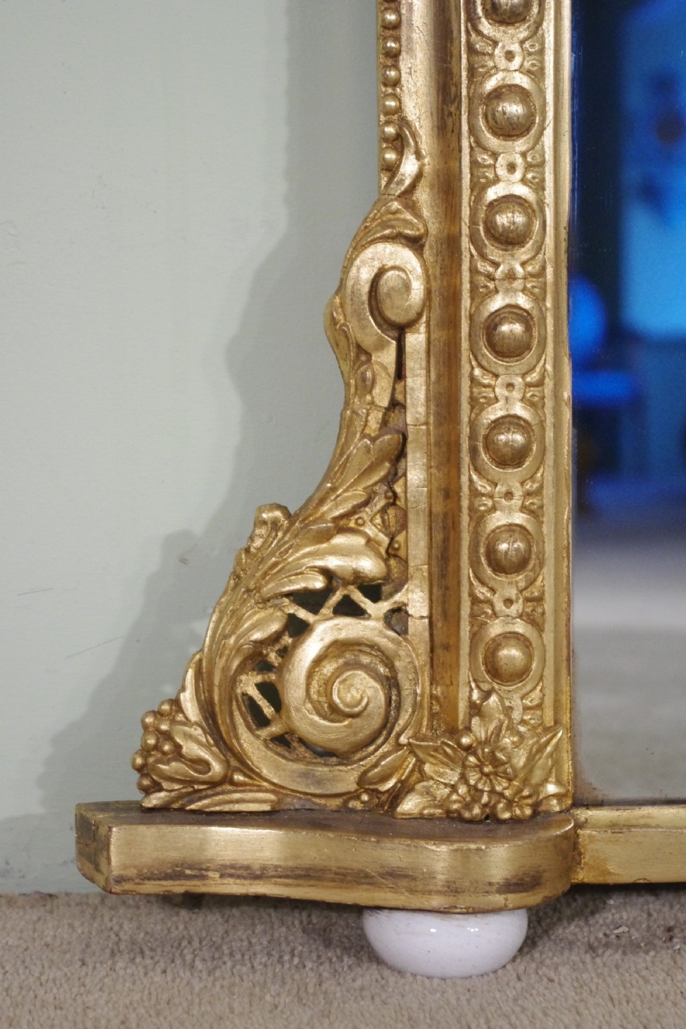 Victorian Gilt Large Arch Top Overmantle Mirror View VIII