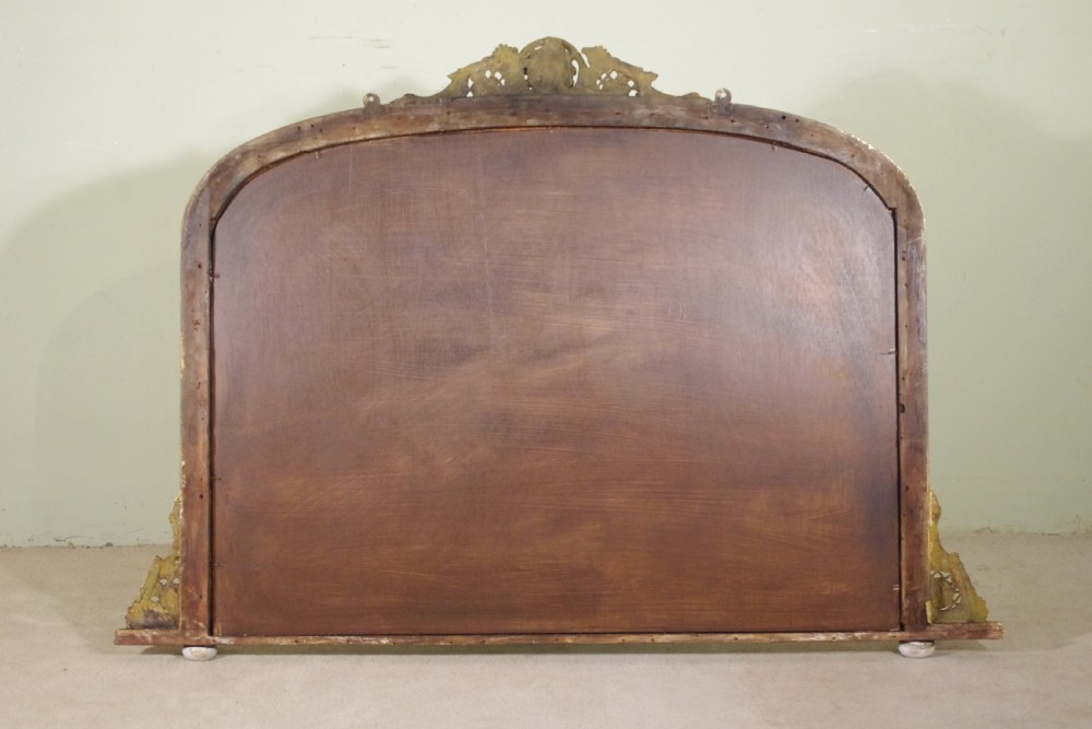 Victorian Gilt Large Arch Top Overmantle Mirror View X
