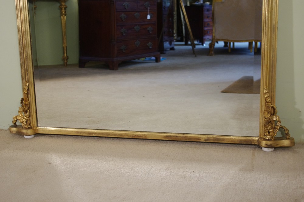 19th Century English Gilt Large Overmantle Mirror View VII