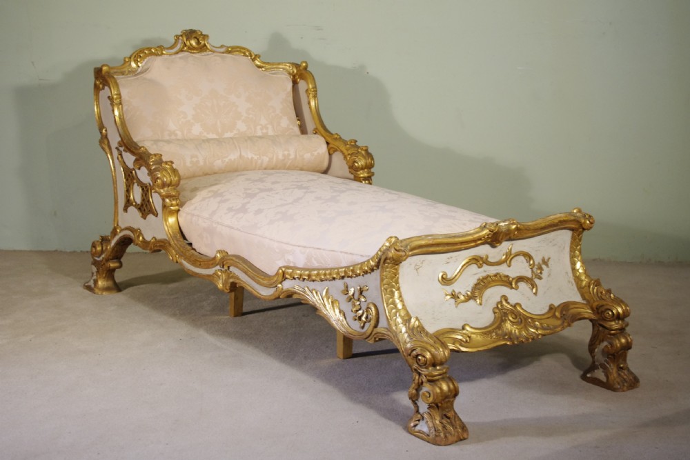 19th Century Gilt Chaise Longue Day Bed