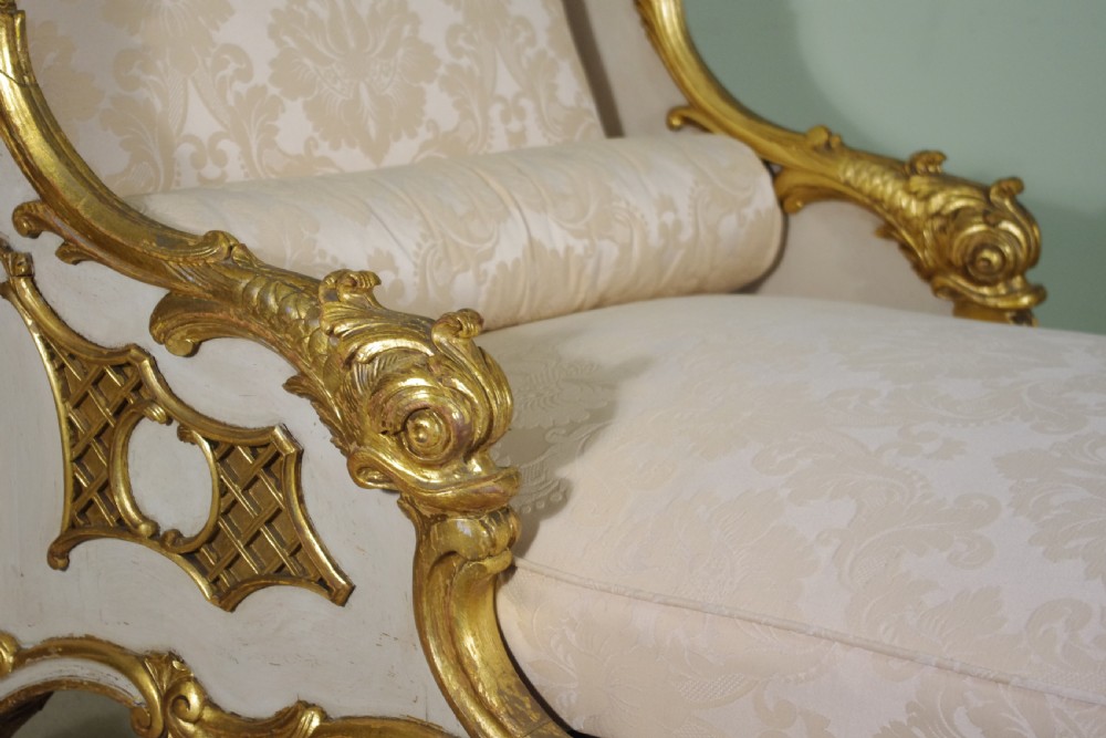 19th Century Gilt Chaise Longue Day Bed View VI