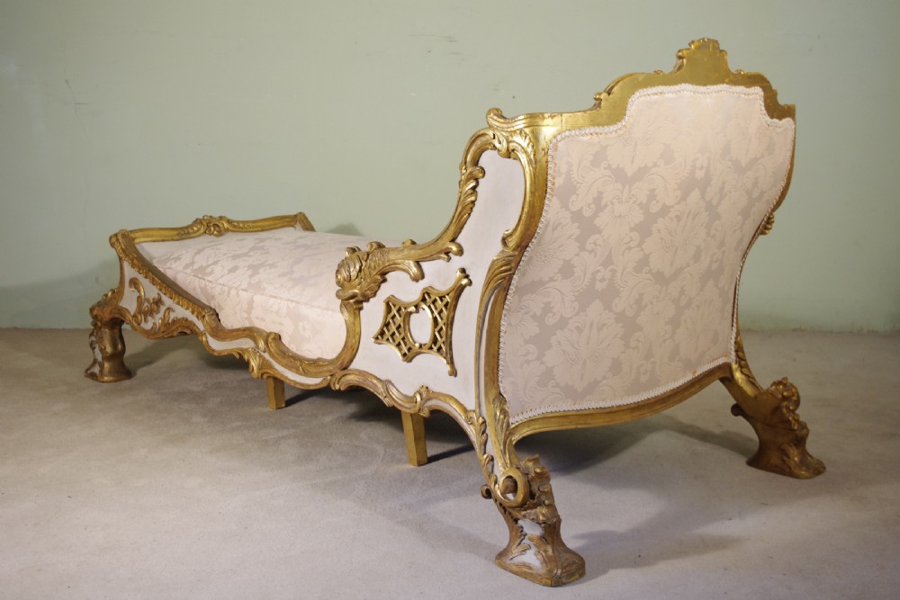 19th Century Gilt Chaise Longue Day Bed View XIV
