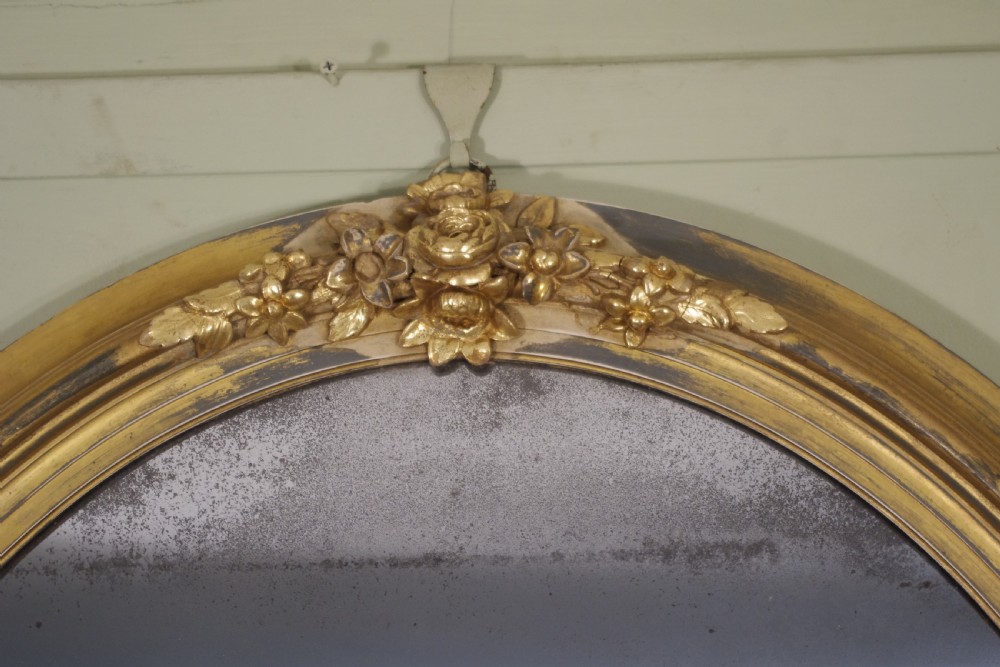 English Victorian Gilt Oval Wall/Overmantle Mirror View V