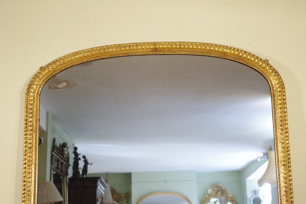 English Victorian Gilt Large Arch Top Overmantle Mirror View II