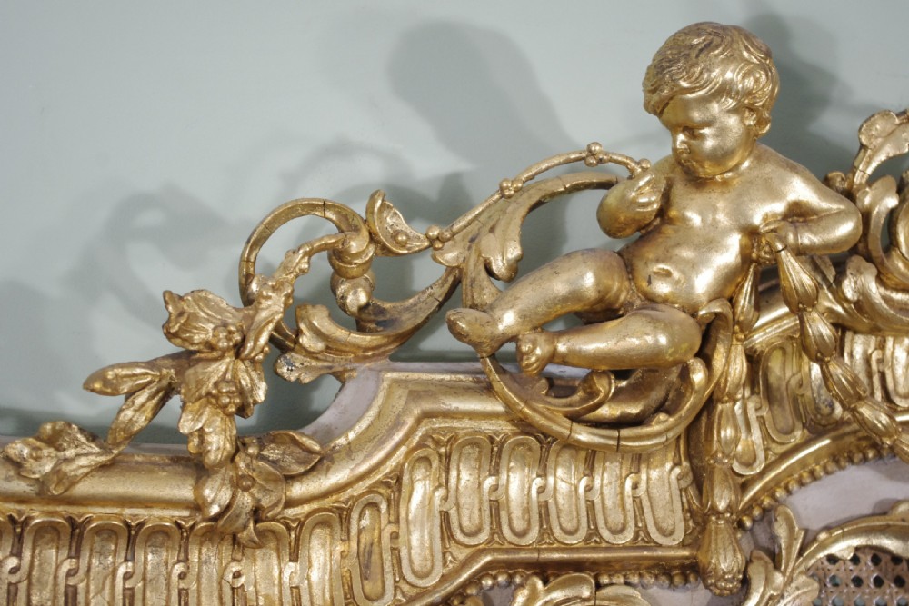 Pair Painted and Parcel-Gilt Cane 5ft Double/Kingsize Headboards/Beds View VIII