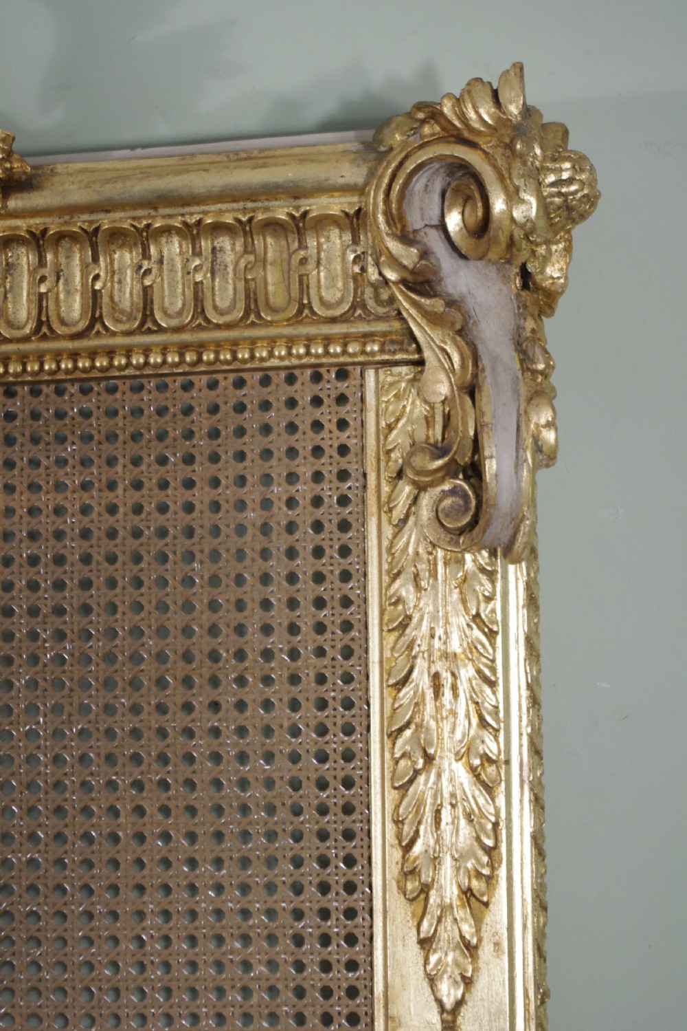 Pair Painted and Parcel-Gilt Cane 5ft Double/Kingsize Headboards/Beds View XIII