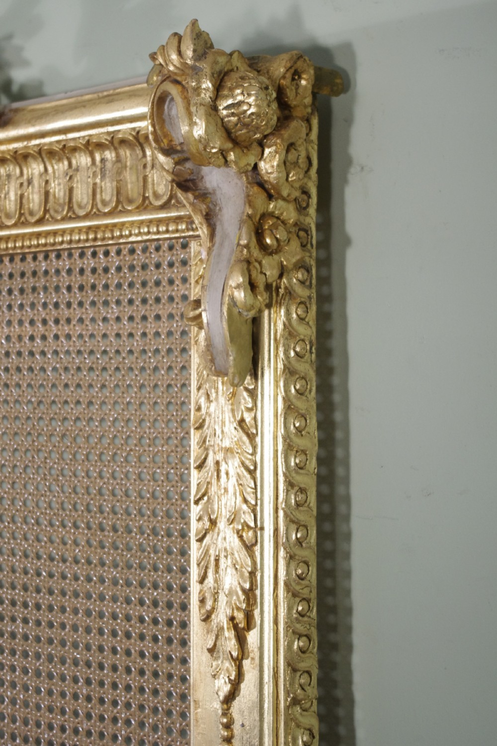Pair Painted and Parcel-Gilt Cane 5ft Double/Kingsize Headboards/Beds View XIV