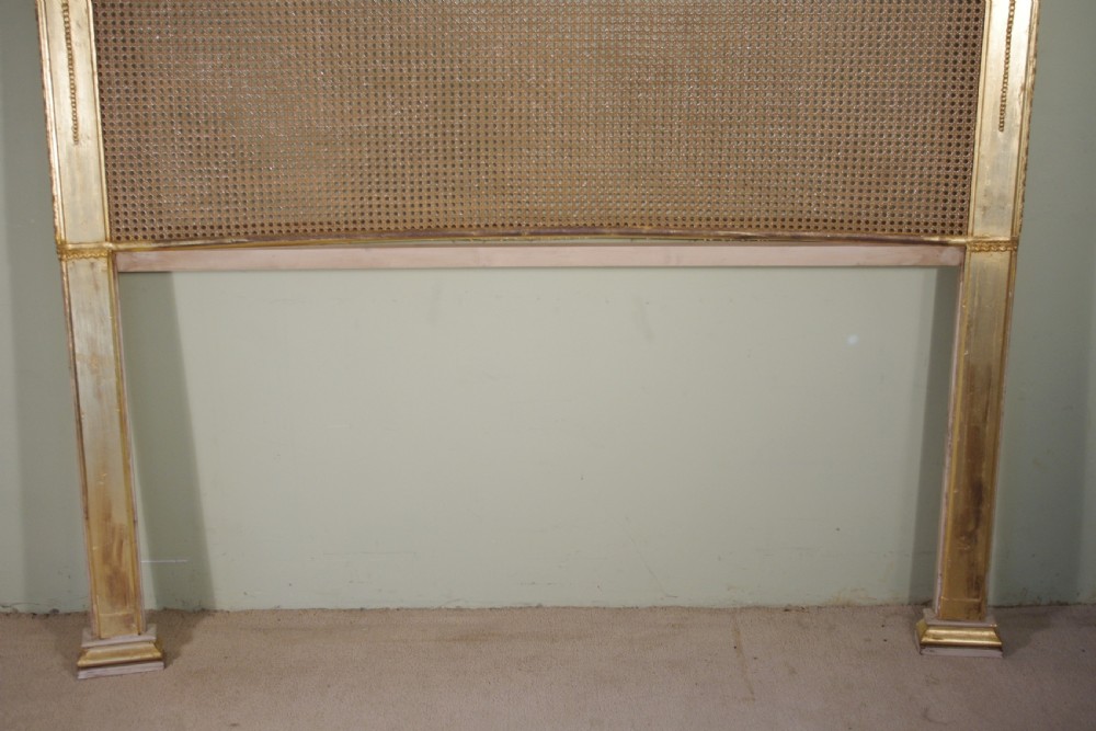 Pair Painted and Parcel-Gilt Cane 5ft Double/Kingsize Headboards/Beds View XVI