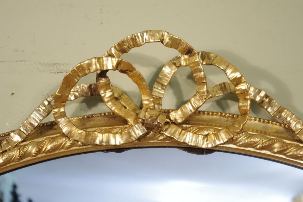 English Victorian Gilt Large Oval Overmantle Mirror View VI