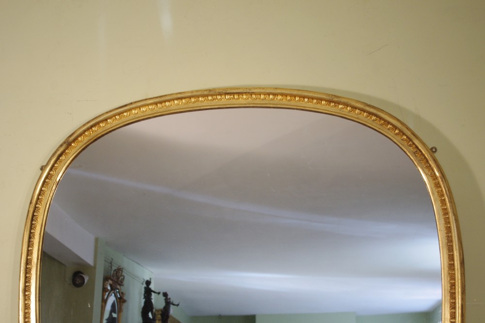 English Victorian Gilt Large Arch Top Overmantle Mirror View II
