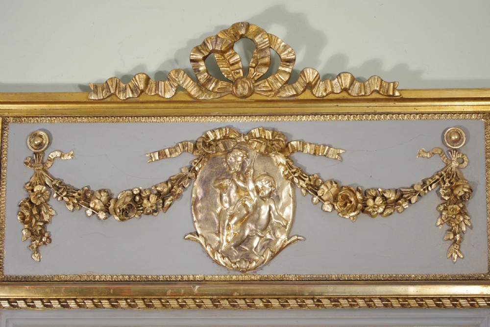 French Painted and Parcel-Gilt Large Trumeau/Overmantle Mirror View IV