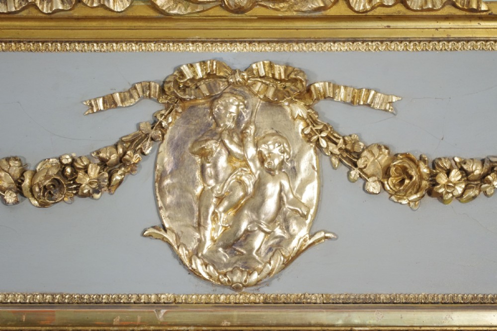 French Painted and Parcel-Gilt Large Trumeau/Overmantle Mirror View VI