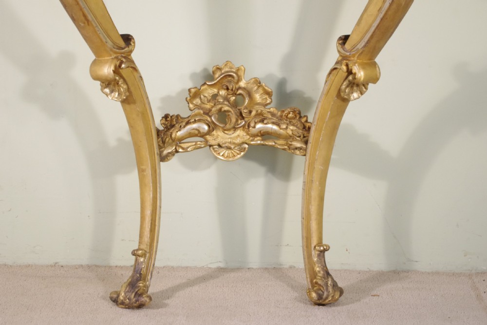 19th Century French Gilt Console Table with Marble Top View V