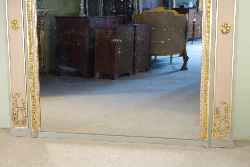 French Painted and Parcel-Gilt Large Trumeau/Overmantle Mirror View IV