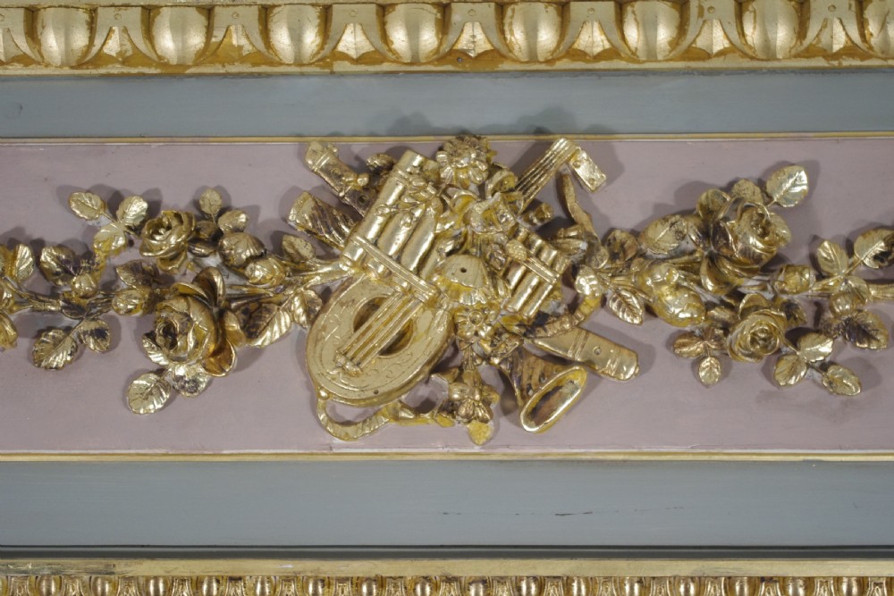 French Painted and Parcel-Gilt Large Trumeau/Overmantle Mirror View VI