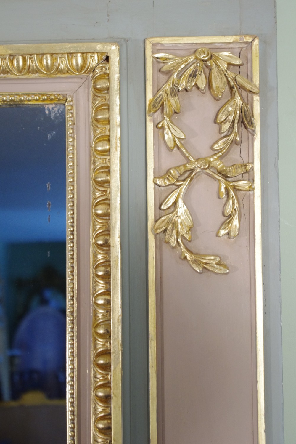 French Painted and Parcel-Gilt Large Trumeau/Overmantle Mirror View VIII