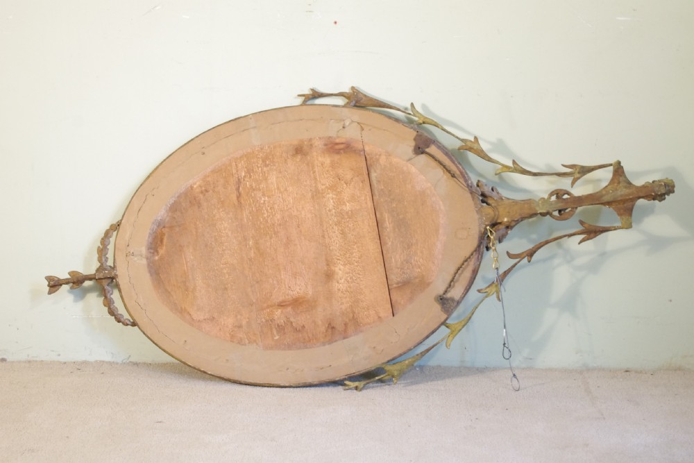 English Victorian Gilt Oval Adam Style Wall Mirror View X