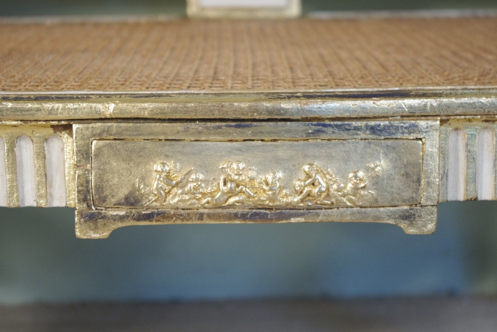 French Painted and Parcel-Gilt  Two Seater Cane Sofa View X