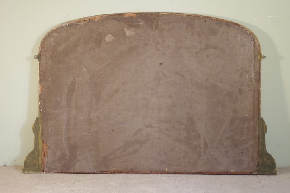 English Victorian Gilt Arch Top Overmantle Mirror View VIII