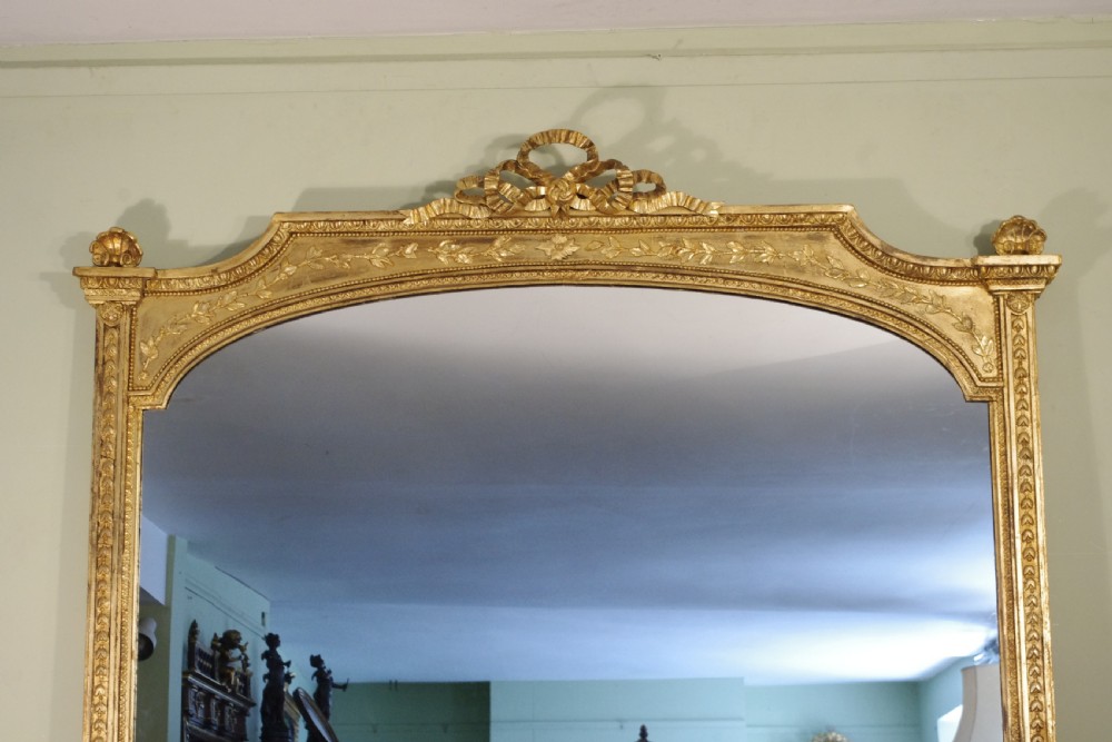 English Victorian Gilt Large Overmantle Mirror View II