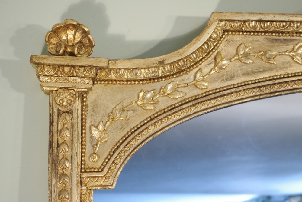 English Victorian Gilt Large Overmantle Mirror View III