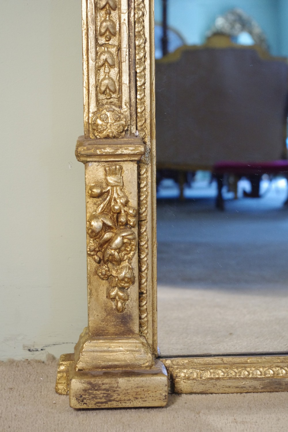 English Victorian Gilt Large Overmantle Mirror View VI