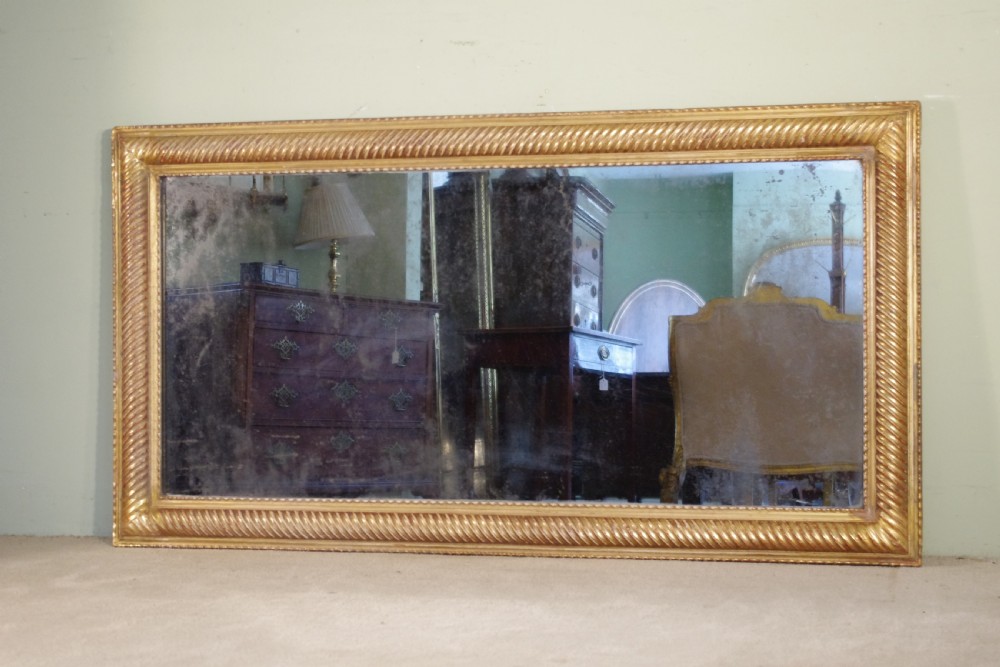 19th Century French Gilt Large Overmantle Mirror