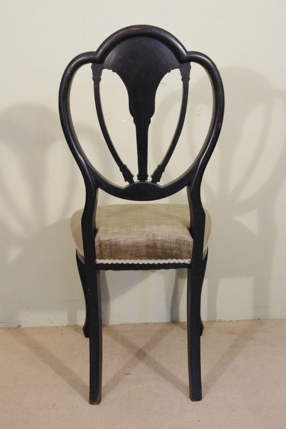 Set of Four Black Lacquer and Gilt Chinoiserie Chairs View VII