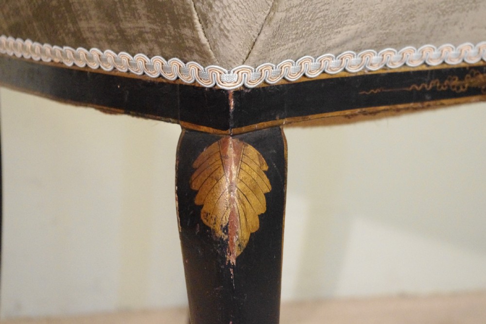 Set of Four Black Lacquer and Gilt Chinoiserie Chairs View XVI