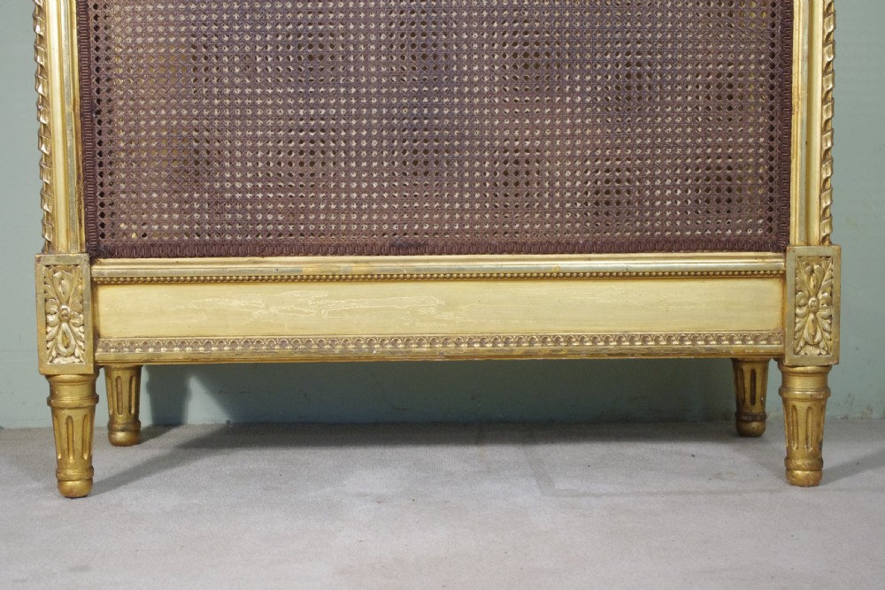 Pair French Gilt Cane Single Beds View IV