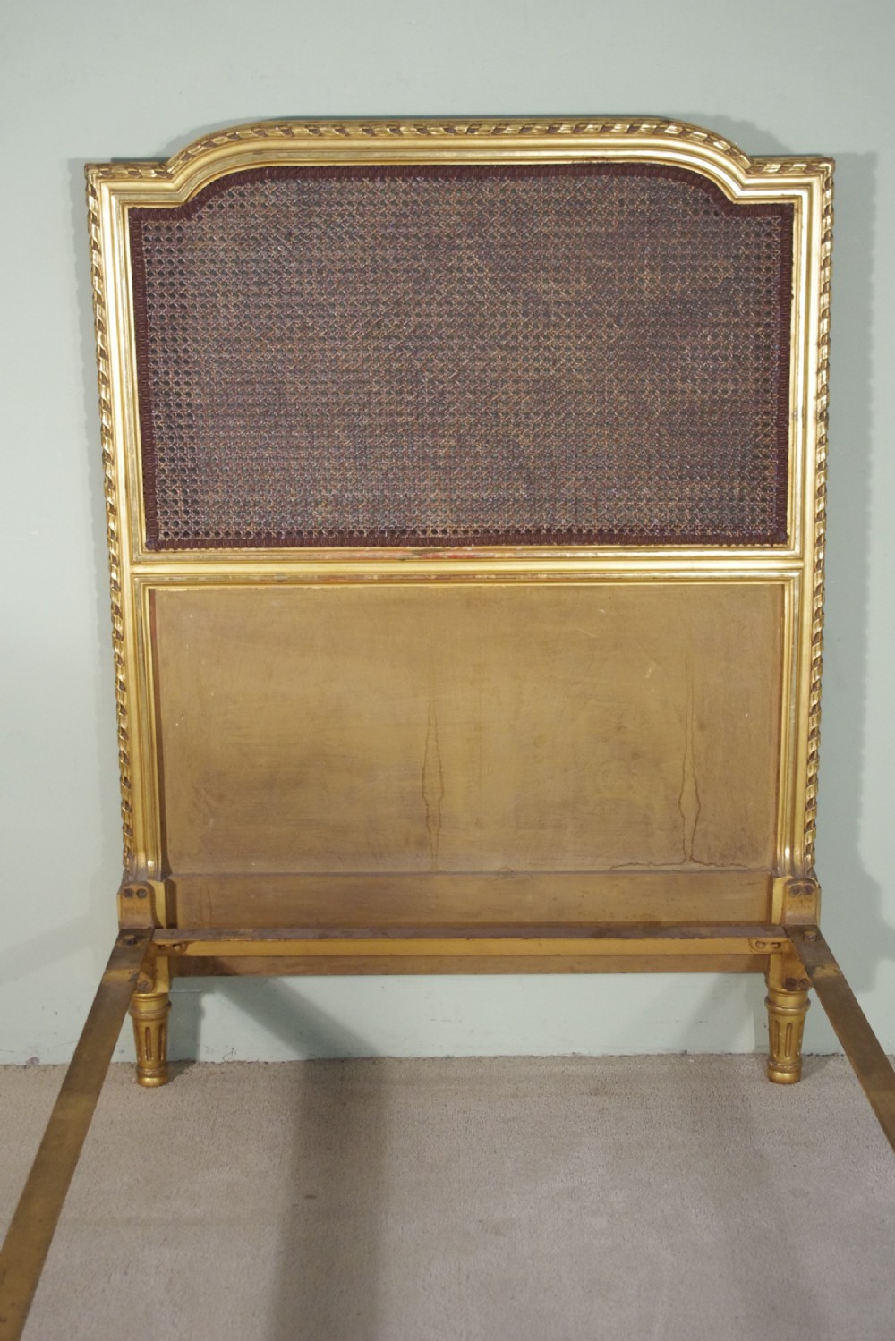 Pair French Gilt Cane Single Beds View XI