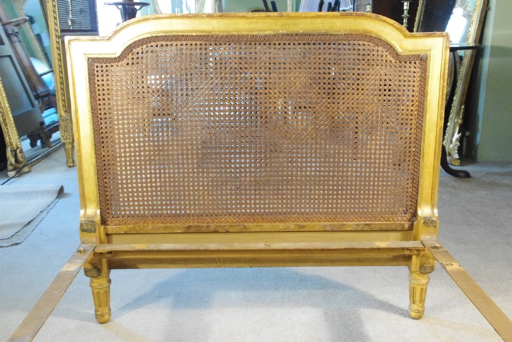 Pair French Gilt Cane Single Beds View XII