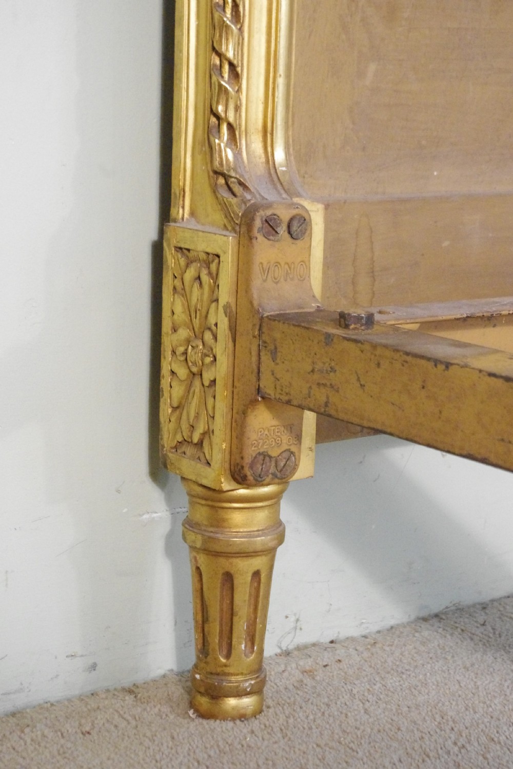 Pair French Gilt Cane Single Beds View XIII